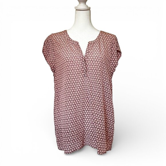 JOIE Silk Printed Blouse Top Size M | Career Chic Work Office Lunch Capsule - Picture 2 of 11